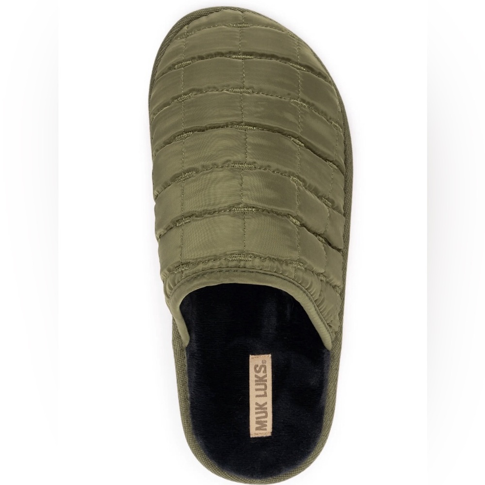 Muk Luks Olive Green Quilted Slip-On Loafers